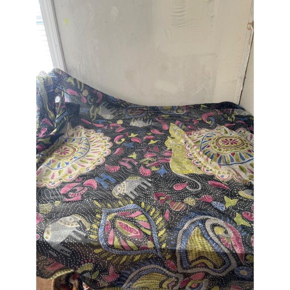 Scarf with elephants large square 45”x78” - Picture 2 of 3